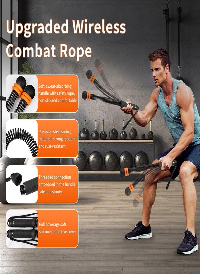 SirDone Adjustable Ropeless Battle Ropes, Upgraded Weighted Cordless Training Rope with Storage Bag, Quiet Portable for Home Gym, HIIT & Strength Training for Men Women, for Dad - Image 2