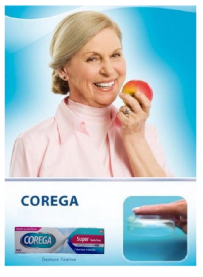 COREGA 2 Pack of Corega Strong Hold All Day Long Denture Adhesive Flavor-Free Cream 40G - Image 4