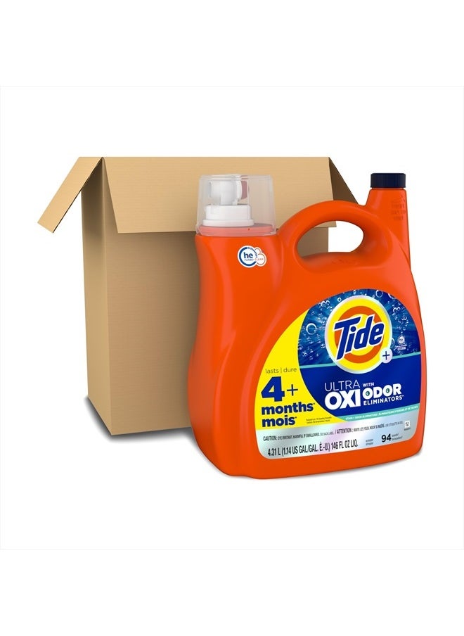 Tide Ultra OXI with Odor Eliminators Liquid Laundry Detergent For Visible and Invisible Dirt 94 Loads, 132 fl oz  - Image 3