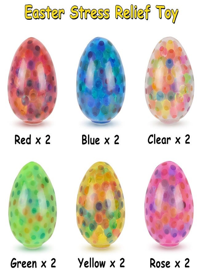 Eavotoy 12 Pack Easter Eggs Stress Balls Fidget Squishy Squeeze Ball for Easter Basket Stuffers Party Favors Gifts - Image 2