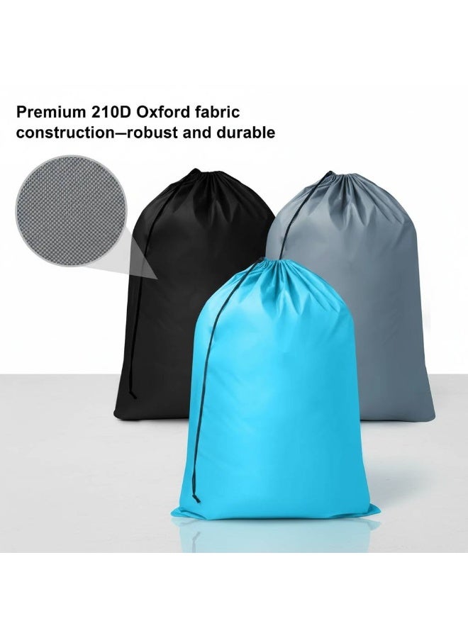 AceLuste 3PCS Laundry Bag, 90x60cm Extra Large Hamper Liner, Laundry Sacks with Drawstrings Heavy Duty Dirty Clothes Storage Bag for Laundry Home Dorm (Blue/Black/Gray, Tear-Resistant) - Image 5