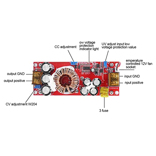 Jadeshay 1500W DC-DC Boost Converter 10-60V to 12-97V Step Up Voltage Regulator Module - 30A CC CV Power Supply for Solar LED Charging, Non-Isolated High Efficiency - Image 4