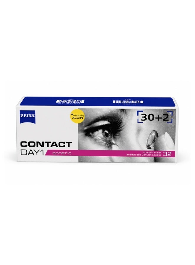 زايس عدسات ZEISS Contact Day 1 اللاصقة للاستخدام اليومي (32 عدسة) + زوج تجريبي مجاني - Image 2