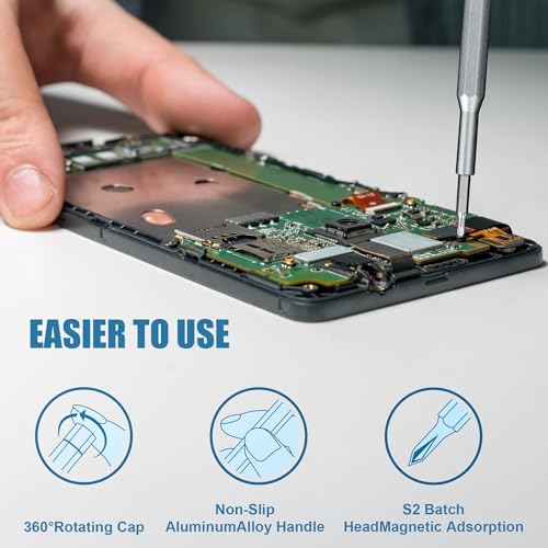 Silbingan 24-in-1 Professional Precision Magnetic Screwdriver Set, Small Screw Driver Set Kit for Fixing Electronics, Mini Tool Kits for Computer Repair, Phone, Watch, Laptop, PCs, Eyeglass- Alloy Tool Steel - Image 4