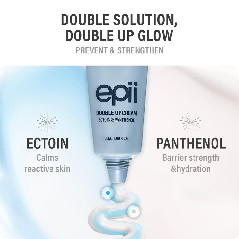 epii Double Up Cream | face moisturizer | ectoin | panthenol | squalane 15% | B5 | dry skin | sensitive skin | soothing | calming | korean skincare | 50ml 1.69 oz. fl. - Image 2