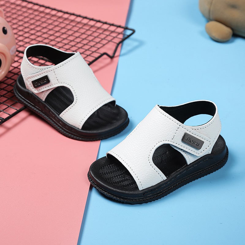 Baby Sandals Children'S Beach Shoes Sandals Fashion Wear-Resistant White Non-Slip Leather Beach Shoes - Image 2