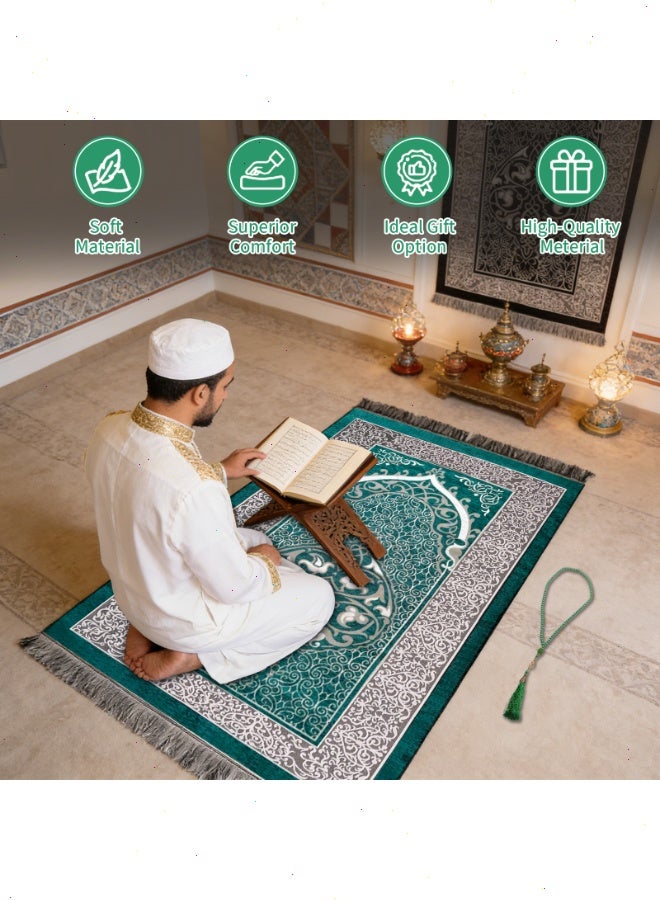 Ramadan Prayer Mat 3-Piece Set - Portable Prayer Mat for Ramadan with Tasbih & Storage Bag, Essential Home Item, Perfect Blessed Ramadan Gift for Muslim Friends - Image 4