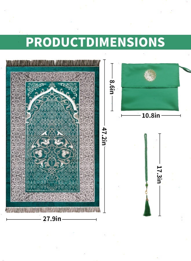 Ramadan Prayer Mat 3-Piece Set - Portable Prayer Mat for Ramadan with Tasbih & Storage Bag, Essential Home Item, Perfect Blessed Ramadan Gift for Muslim Friends - Image 2
