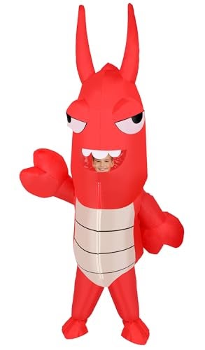 M MH ZONE Inflatable Lobster Costume for Kids BlowUp Funny Cosplay Suit for Halloween Christmas Carnival - Image 1