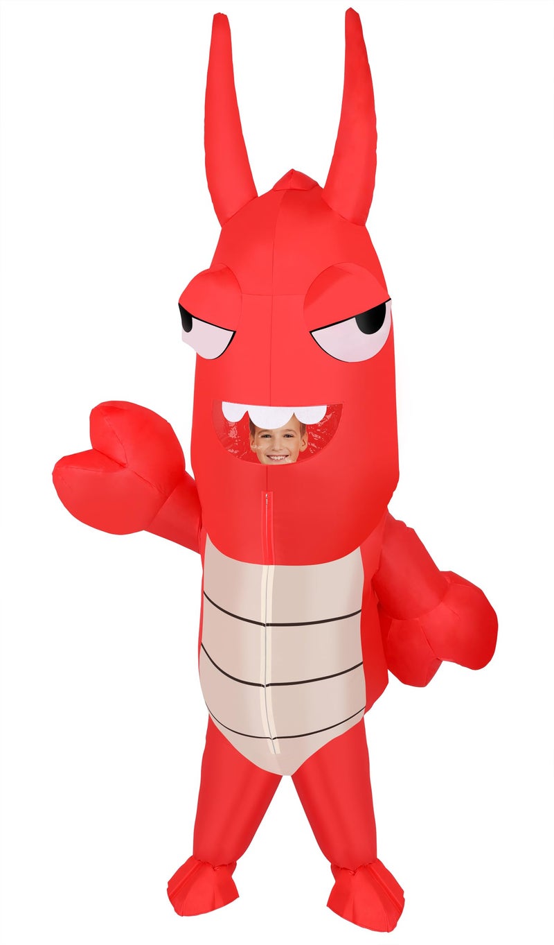 M MH ZONE Inflatable Lobster Costume for Kids BlowUp Funny Cosplay Suit for Halloween Christmas Carnival - Image 2