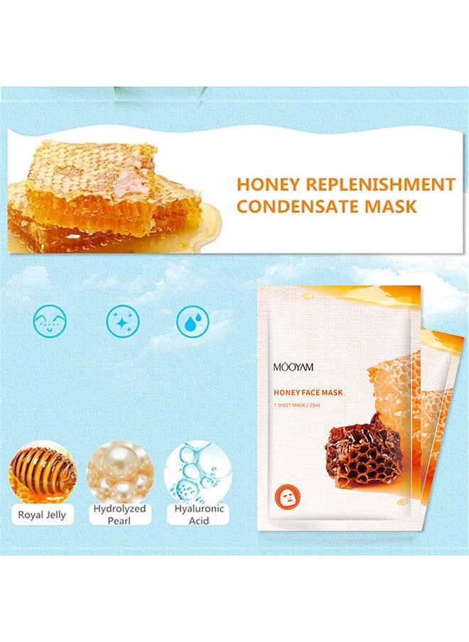 MOOYAM - MOOYAM Honey Facial Mask Sheet Moisturizing Hydrating Face Mask Soothing Firming Facial Mask, 1pcs - Image 1