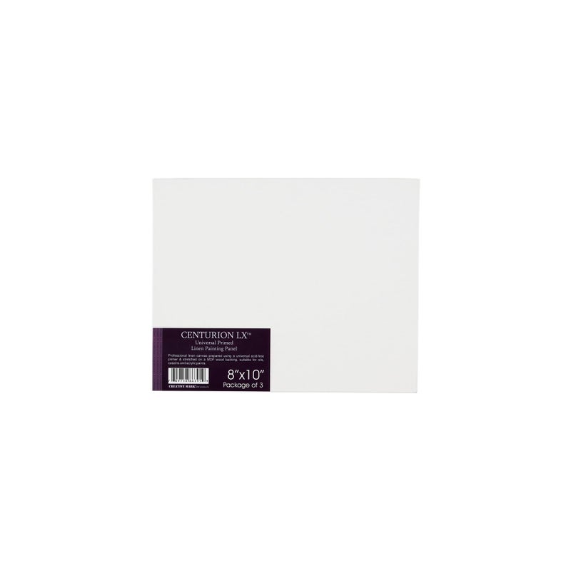 Centurion AllMedia Primed Linen Panels 8x10 3 Pack 11oz Universal Primed Canvas Boards for Painting Mounted on MDF Wood NonWarping Ideal for Artists Professionals and Painters