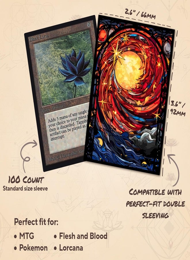 Paramint Spiral Sun MTG Card Sleeves (Smooth) - 104 Count Standard Size TCG Sleeves - Compatible with Magic The Gathering, Lorcana - Double Sleeving - Original Art Design, Premium Protection - Image 3