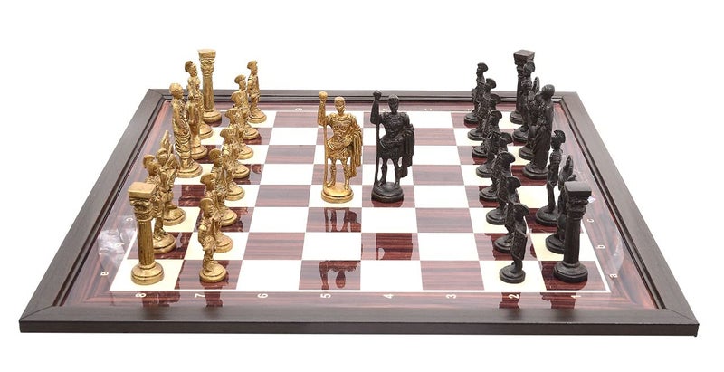 SHORO Wooden Laminated Non Magnetic Hand Crafted Roman Brass Chess Game Board Set (16 X 16 Inch),For 3 Years And Up, Kids - Image 4