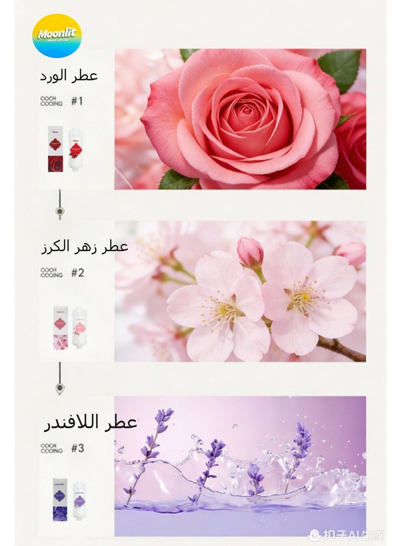 3 Pack Vitamin C Shower Filter, Shower Head Filter for Removing Chlorine Fluoride Deposits, Purifies Water with Beads, Helps with Dry Skin and Hair Loss, Easy to Install - Image 1