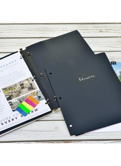 Youngever 6 Pack Heavy Duty Plastic Two Pocket Folders Binder Dividers With Pocket 3 Hole Punch Folder With Notches Binder Folders (Black)  - Image 3