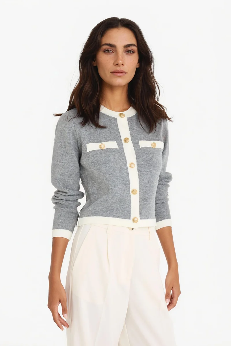 Defacto Regular Fit Crew Neck Knitwear Cardigan
