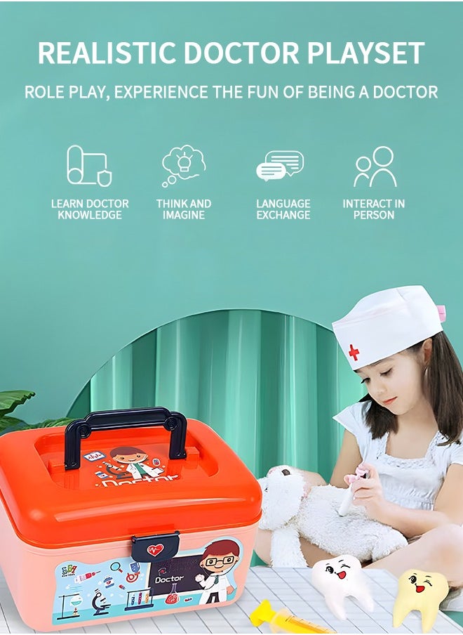 GROIC 14 PCS Dentist Toys Set for Kids, Toddler Doctor Toys Kit Small Lifelike Doctor Equipment Toy Role Play Toys, Pretend Play Doctor Set Educational Dentist Medical Kit  - Image 2