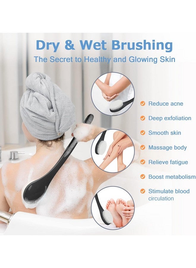 PRAMANTA Shower Brush with Soft Bristles Body Brush Dry Brushing Back Scrubber Bath Long Handle exfoliating Brush for Wet/Dry (1Pcs) - Image 5