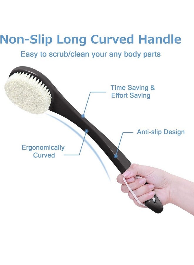 PRAMANTA Shower Brush with Soft Bristles Body Brush Dry Brushing Back Scrubber Bath Long Handle exfoliating Brush for Wet/Dry (1Pcs) - Image 4
