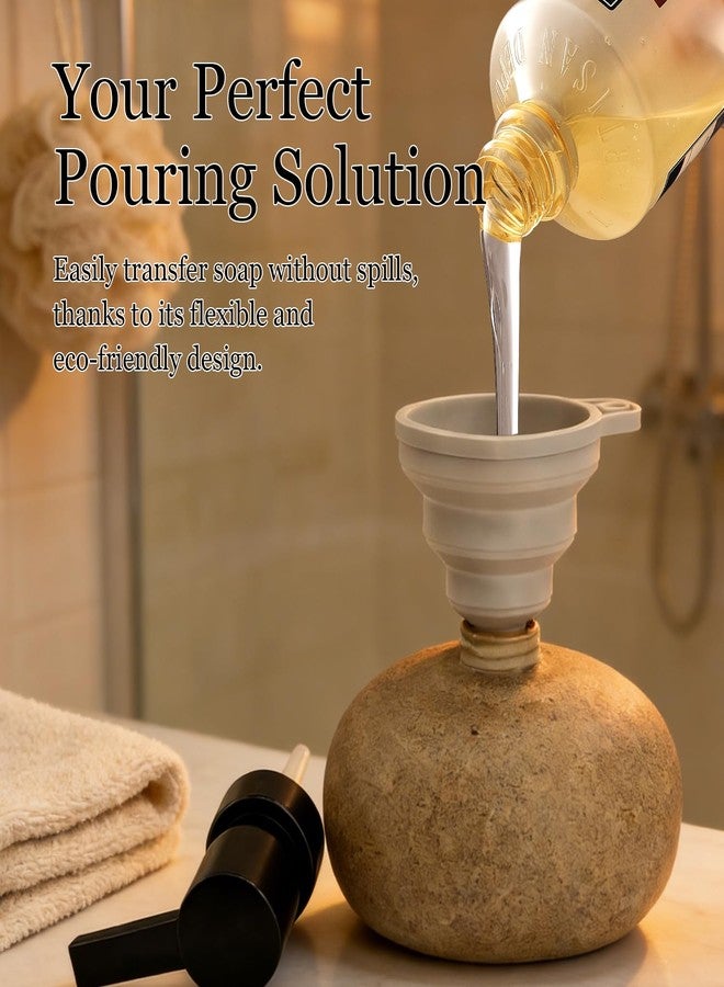 FALESHOS 300ml 10oz Ceramic Hand Soap Dispenser, Refillable Modern Pump Dispenser for Hand and Dish Wash, Heavy & Sturdy Liquid Soap Dispenser for Kitchen Countertop and Bathroom (Brown) - Image 5