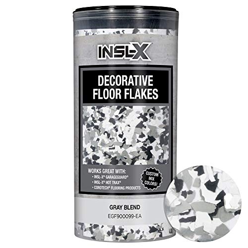 INSL-X PRODUCTS EGF900099-EA Combo Decorative Floor Flakes, 12 oz, Gray - Image 1