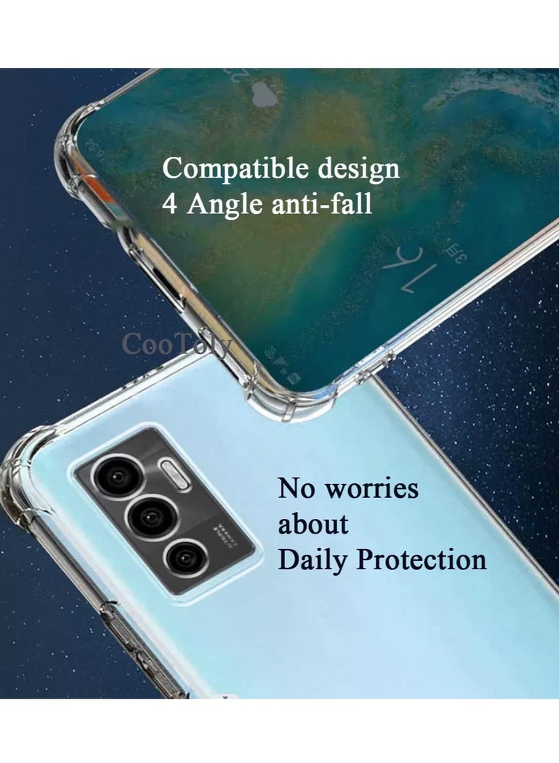 تين تك جراب شفاف بزوايا مضادة للصدمات من البولي يوريثين المقاوم للحرارة لموبايل فيفو V23e /  Vivo V23eمن تين تك – شفاف - Image 5