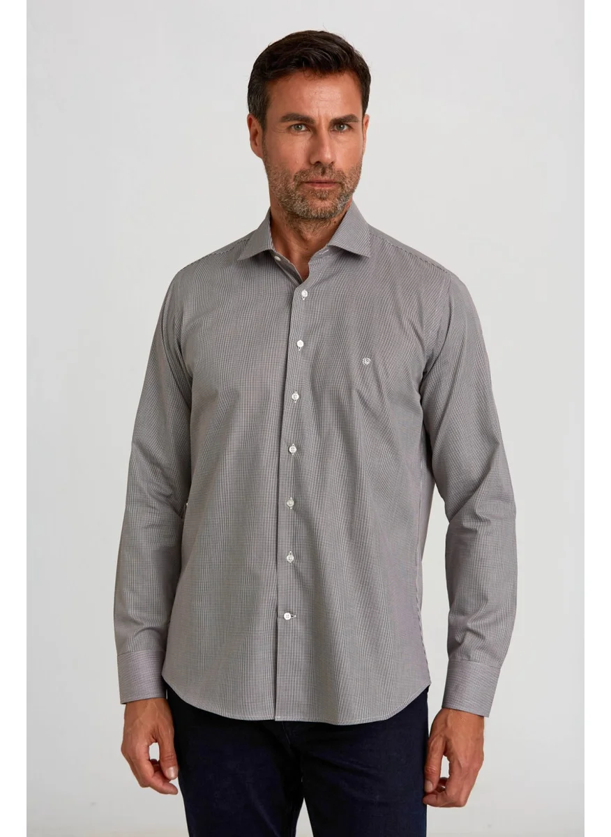 Bisse Men's Regular Fit Classic Shirt Brown GM23K232025_D11