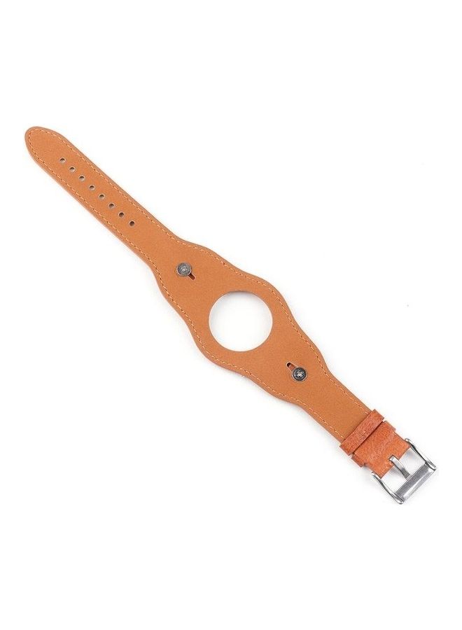 NIBEMINENT Leather Replacement Strap Watchband For Apple Watch Series 7/6/SE/5/4/3/2/1 38/40/41mm Light Brown - Image 3