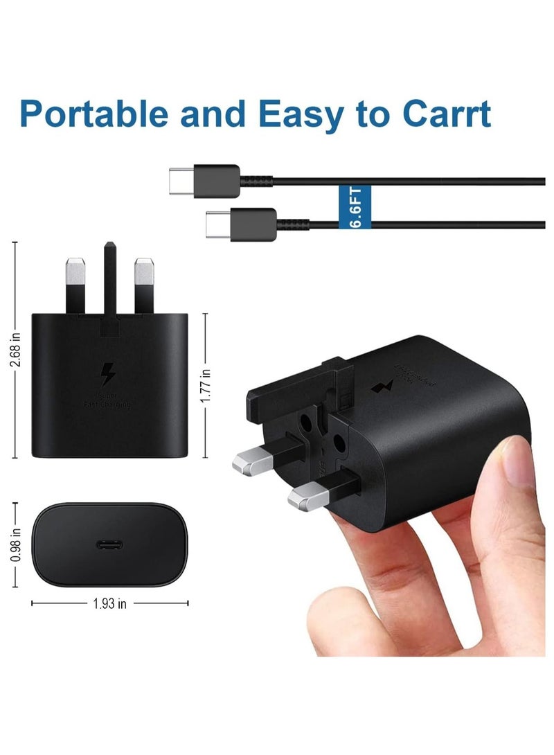 25W USB C Fast Charger for Samsung, USB C Charger Plug Wall Charger with 1M USB C Cable for Samsung Galaxy S23 Ultra/S23+/S23/S22 Ultra/S22+/S22/S21 Ultra/S21+/S21/S20 - Image 5