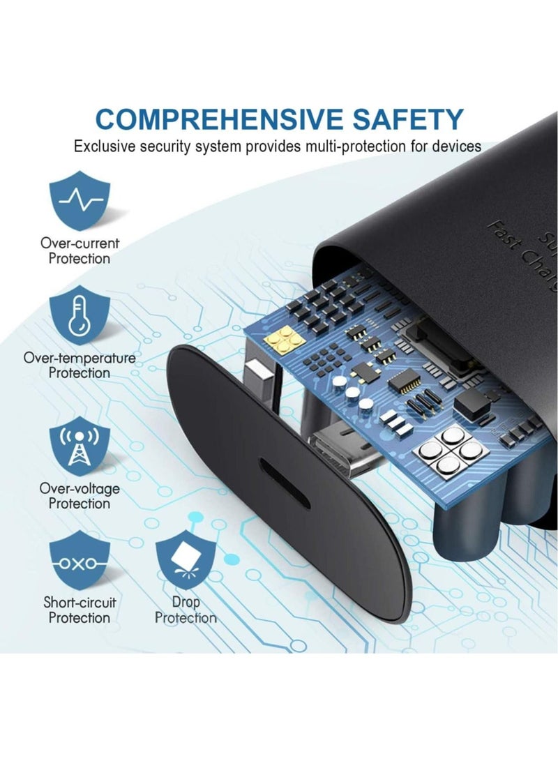 25W USB C Fast Charger for Samsung, USB C Charger Plug Wall Charger with 1M USB C Cable for Samsung Galaxy S23 Ultra/S23+/S23/S22 Ultra/S22+/S22/S21 Ultra/S21+/S21/S20 - Image 3