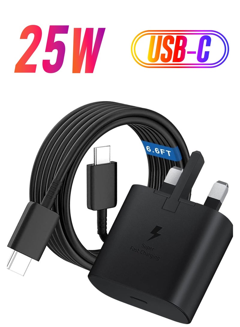 25W USB C Fast Charger for Samsung, USB C Charger Plug Wall Charger with 1M USB C Cable for Samsung Galaxy S23 Ultra/S23+/S23/S22 Ultra/S22+/S22/S21 Ultra/S21+/S21/S20 - Image 1