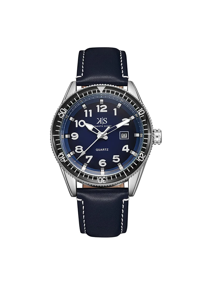 KENNETH SCOTT Kenneth Scott Men's Navy Blue Dial Analog Watch - K23028-SLNN