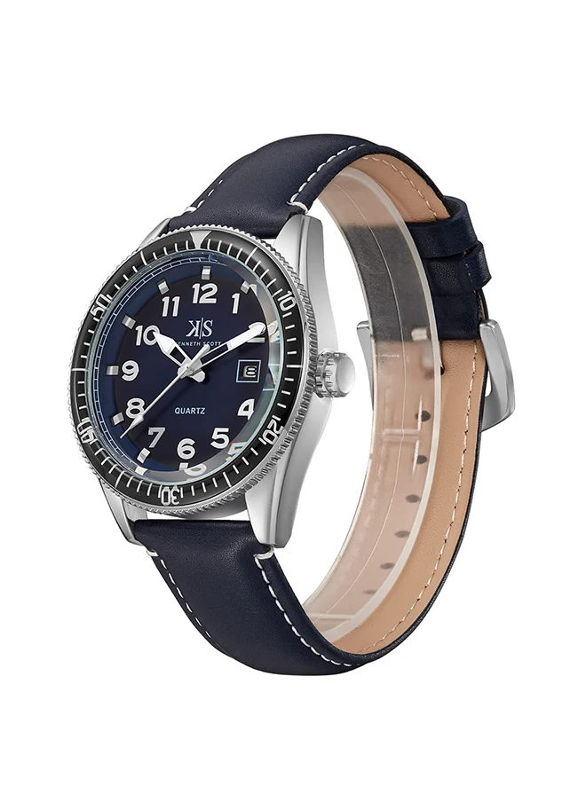 KENNETH SCOTT Kenneth Scott Men's Navy Blue Dial Analog Watch - K23028-SLNN