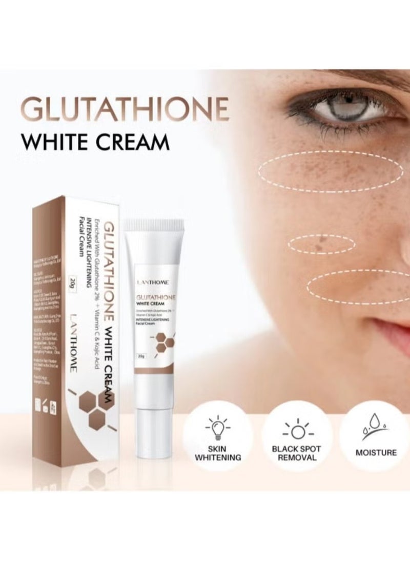 Lanthome - Glutathione Whitening Cream: 2% Glutathione Facial Dark Spot Remover & Skin Brightening Moisturizer, Anti-Aging Formula for Smooth, Radiant Skin - 20g - Image 1