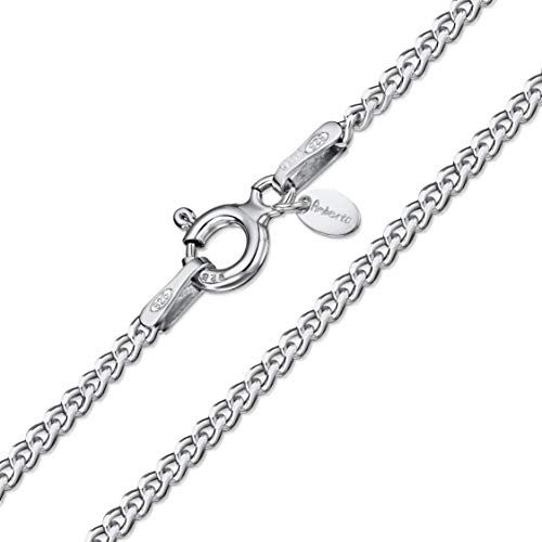Amberta 925 Sterling Silver 1.5 mm Curb Chain Necklace Length 28" inch / 70 cm (28) - Image 1