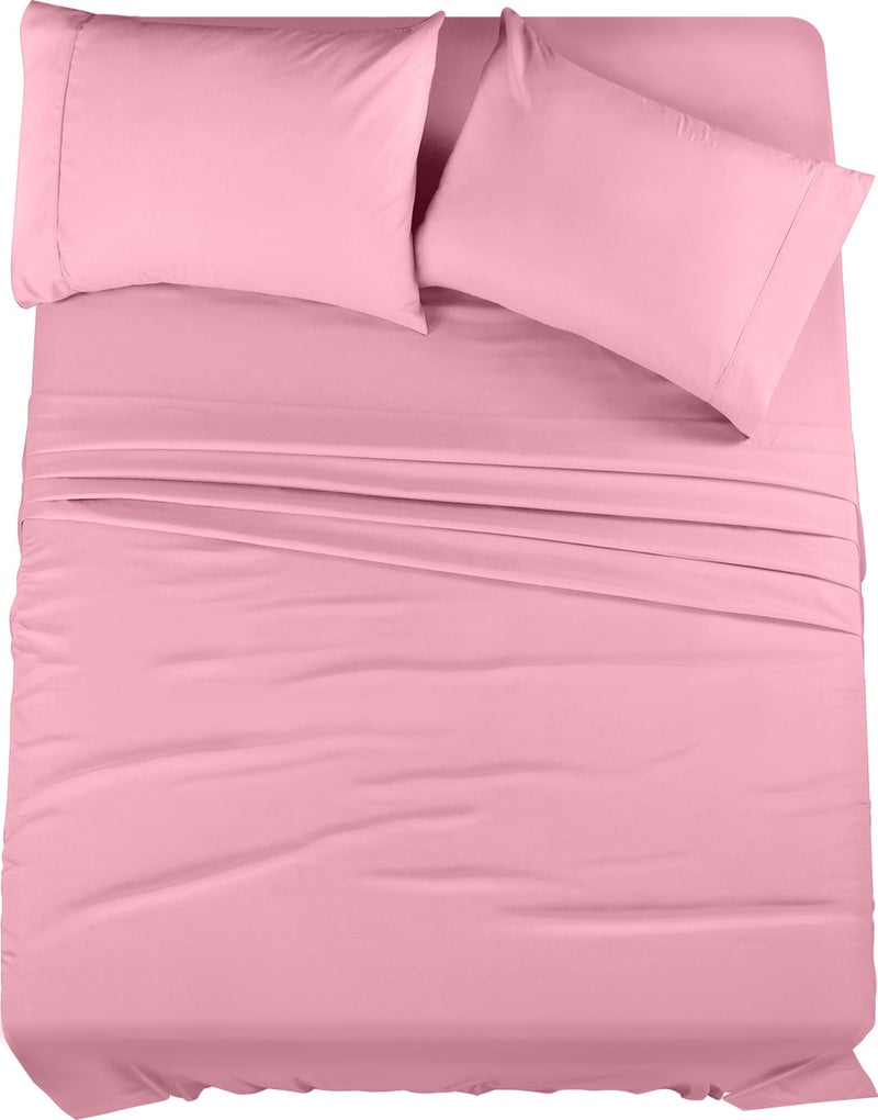 Utopia Bedding King Bed Sheets Set - 4 Piece Bedding - Brushed Microfiber - Shrinkage and Fade Resistant - Easy Care (Crystal Pink) - Image 1