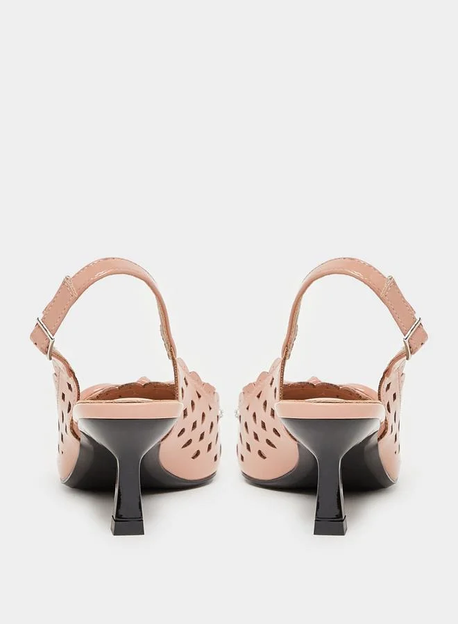 Styli Bow Accent Pointed Toe Slingback Shoes