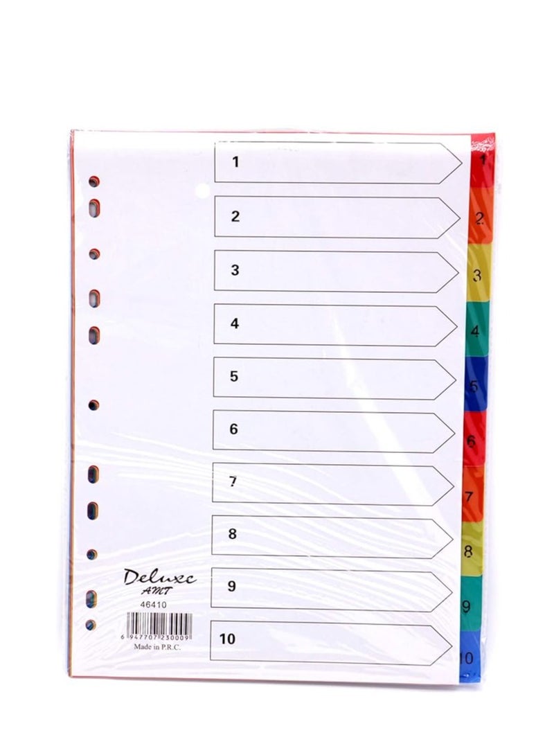 ديلوكس إيه إم تي نمبر مختلف رنگوں کے ساتھ 10-ٹکڑوں کا پریمیم PVC کلر ڈیوائیڈر - Image 1