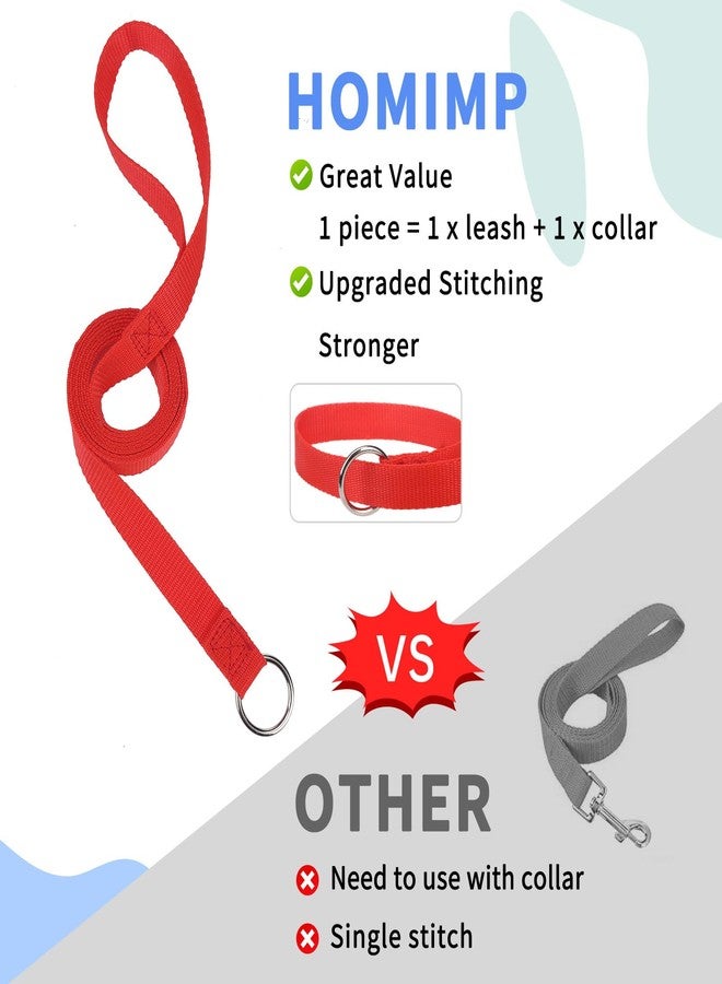 اتش او ام آي أم بي مقود انزلاقي للكلاب من هوميمب، طوله 6 أقدام - 6 قطع بألوان متنوعة، مناسب للكلاب الصغيرة والمتوسطة والكبيرة، مثالي لإنقاذ الحيوانات الأليفة وتزيينها - مصنوع من النايلون المتين بطول 6 أقدام، مناسب للملاجئ والعيادات البيطرية والتدريب. - Image 5