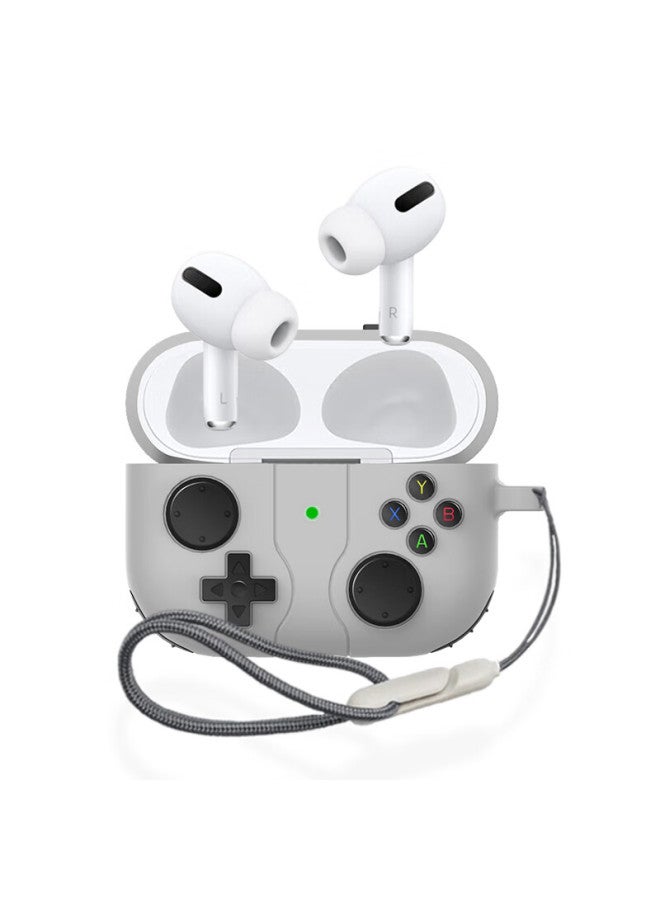 Aolang Apple Airpods Pro 3rd Gen Protective Case Full-cover Silicone Shockproof Anti-dirt Wear-resistant Retro Game Console Charging Case Storage Box Rock Gray
