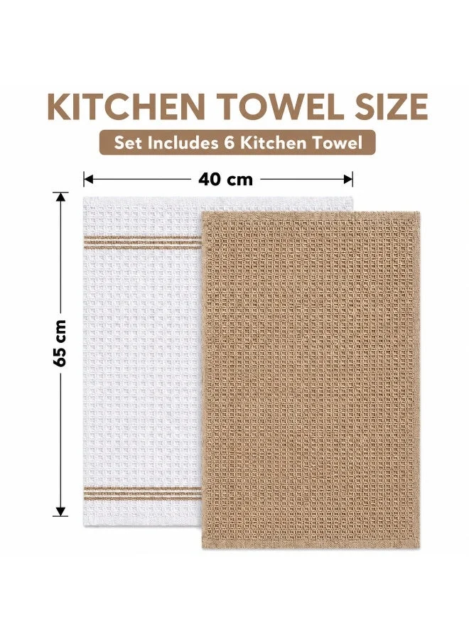 Bliss Casa Bliss Casa Kitchen Towel Set Pack of 6 (40 x 65 cm) - Cotton Dish Towels, Durable Cleaning Cloths, Highly Absorbent Durable Multipurpose Bar Towels & Dish Cloths