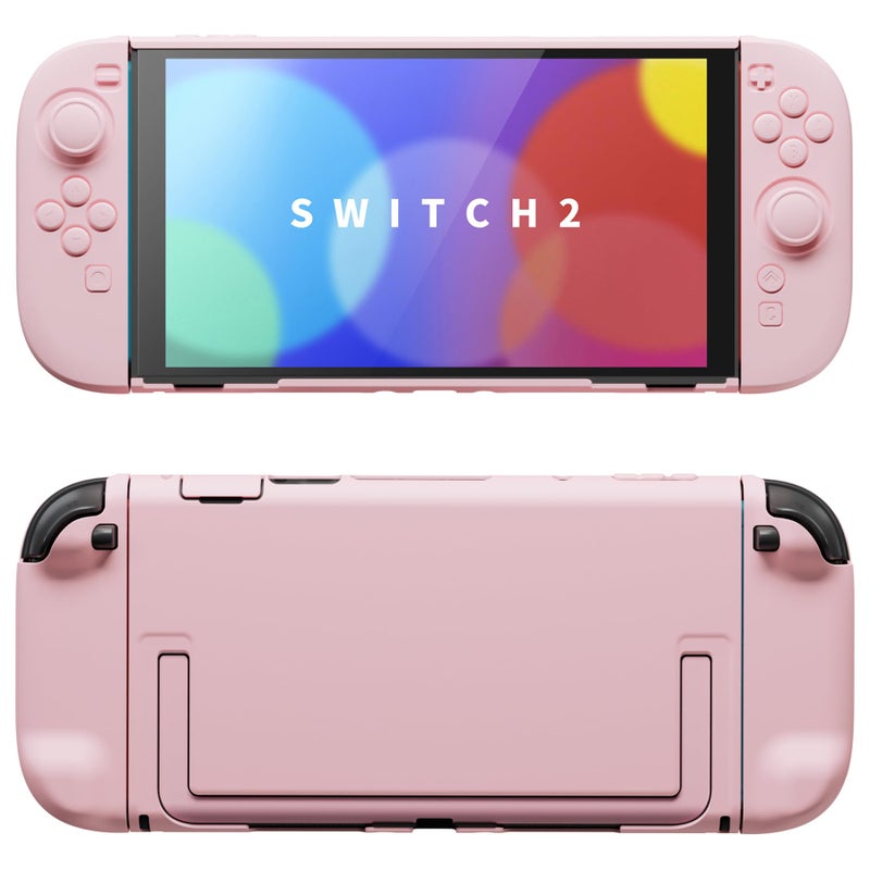 PlayVital Protective Case for Nintendo Switch 2 - Cute Dockable Hard Case Shell for Switch 2 with Thumb Grip & Sticker & Button Caps, Anti-Scratch & Shockproof Cover Skin - Cherry Blossoms Pink - Image 1