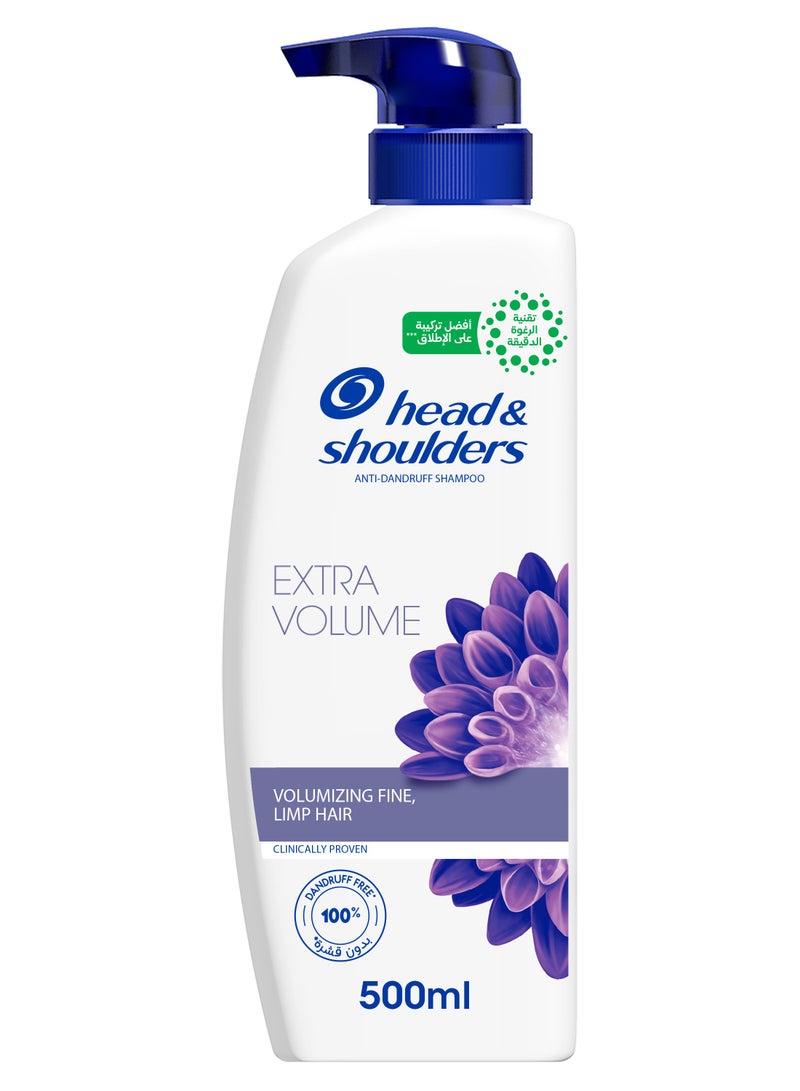 Head & Shoulders Extra Volume Anti Dandruff Shampoo, Volumizes Fine And Limp Hair 500ml - Image 1