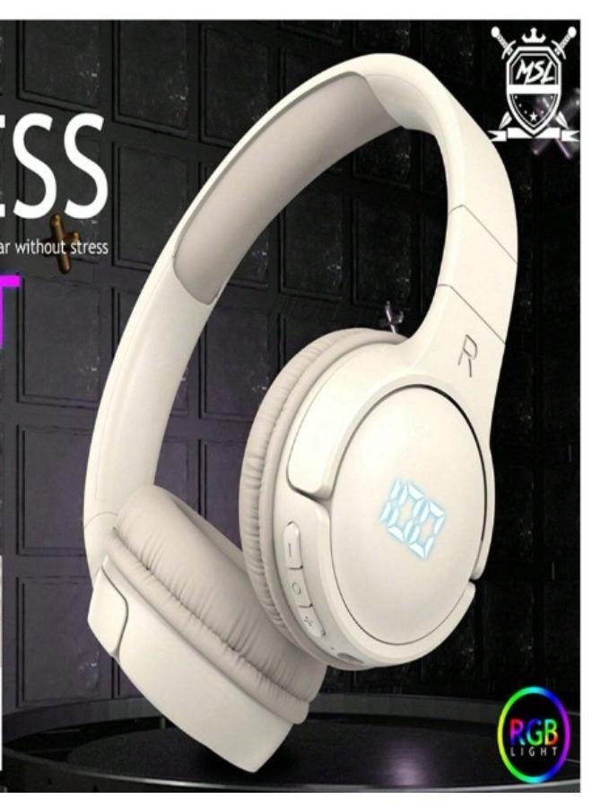 أوديو Msl-901 سماعة رأس لاسلكية ذات صوت جهير نقي وخاصية إلغاء الضوضاء سماعة رأس هاي فاي للألعاب مع ضوء Rgb - Image 2