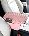 ESKONKE Upgraded Car Center Console Cover with 2 Storage Bags Premium Nappa Leather Armrest Cover Scratch Wear Resistant Waterproof Car Interior Accessories Pink - Image 2