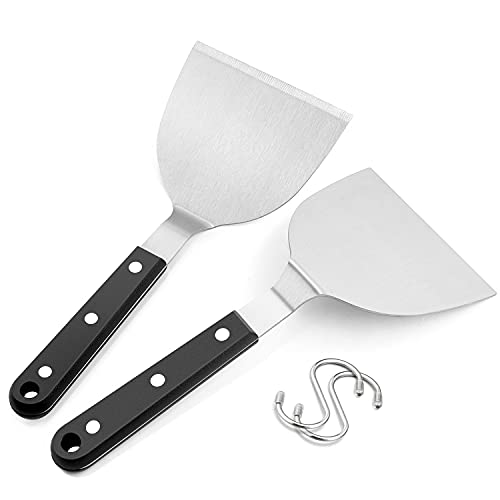 HaSteeL Metal Spatula Set of 2, HaSteeL Stainless Steel Griddle Spatula Turner with ABS Plastic Handles, Professional Griddle Tools for Flat Top Teppanyaki Cooking Grilling Indoor & Outdoor, Dishwasher Safe - Image 1