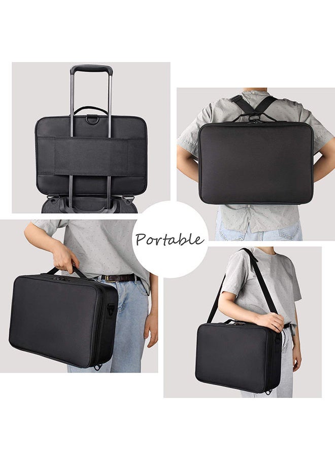 Arabest Makeup Case 15.7 Inch Travel Makeup Train Case Professional Makeup Artist Case Nail Polish Organizer Storage Box with Adjustable Shoulder Strap  - Image 4