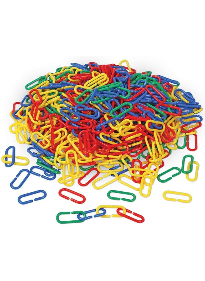 Learning Resources - Link 'N' Learn Linksbucket Of 500 Assorted Color Linksages 3+1 58 X 34 In - Image 1