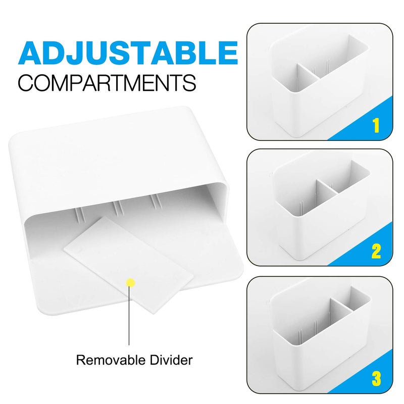 MoKo Magnetic Dry Erase Marker Holder, Magnetic Pen Holder for Whiteboard, Refrigerator, Storage Pencil Organizer Locker Accessories for School, Office, Home - White - Image 3